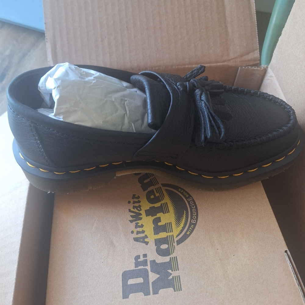 Dr. Martens Black Womens Adrian Virginia Tassel Loafer